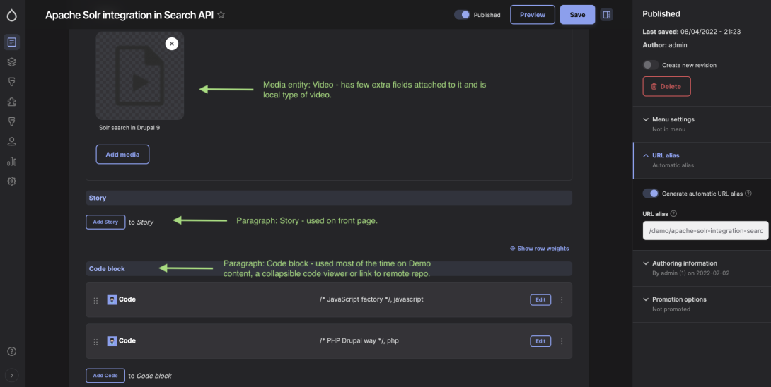 Demo node form